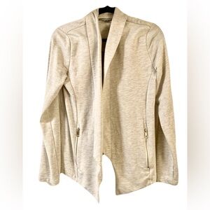 Lemon Tart Gray Knit Cardigan With Zippered Pockets